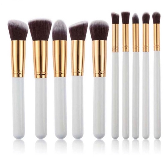 Other - 10 piece pro makeup brush set White NEW